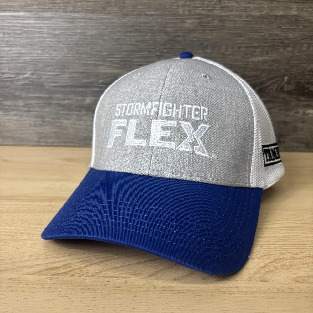 TAMKO StormFighter FLEX Hat Cap Snap Back Mens‎ One Size Gray Blue Trucker Mesh